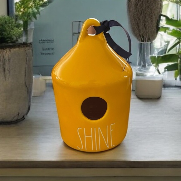 🇺🇸 NEW RAE DUNN Ceramic Yellow SHINE Round Birdhouse (🇺🇸 Release) - Picture 9 of 9